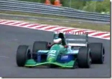 Schumacher al volante della Jordan nel gran premio del Belgio 1991