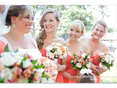 Peach wedding flowers - Ideas in Bloom, Beth Wallace Photography 
