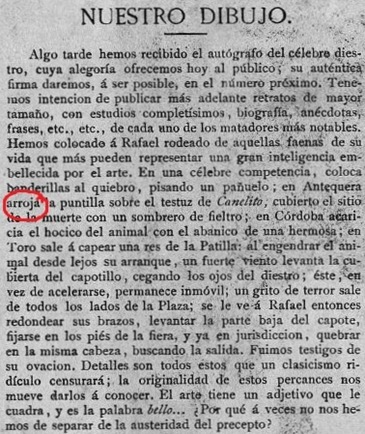 1882-09-11 La Lidia Lámina explicación