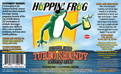 Hoppin’ Frog - Barrel Aged Turbo Shandy Citrus Ale 7% - mybeerbuzz.com ...