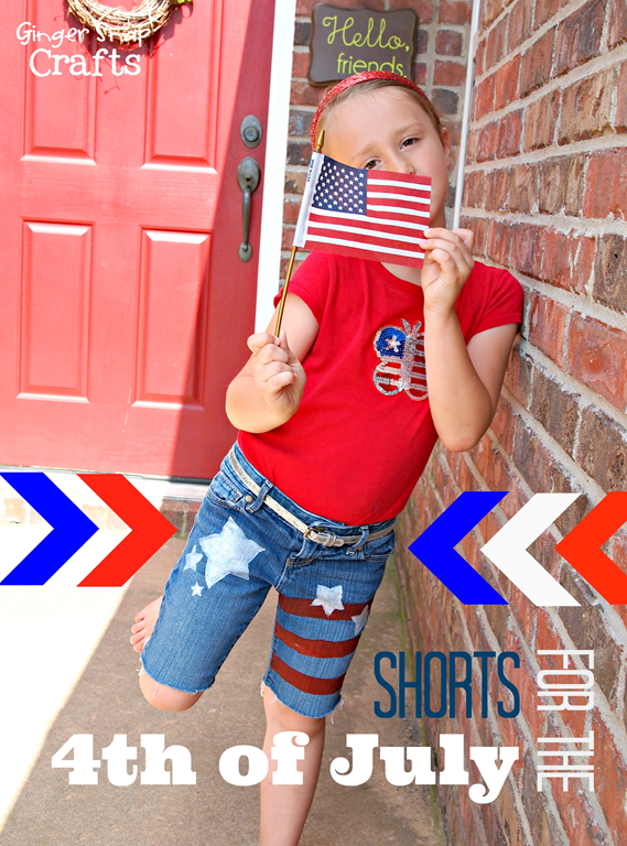 shorts for the 4th of July #gingersnapcrafts #tutorial #decoart #4thofJuly