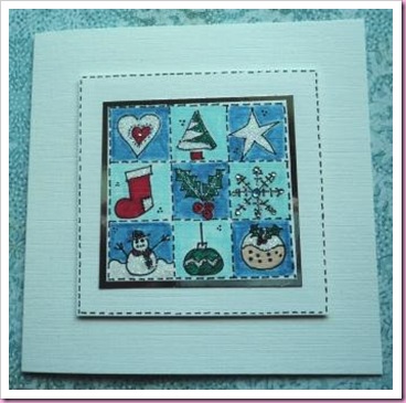 Doodle Christmas patchwork Card