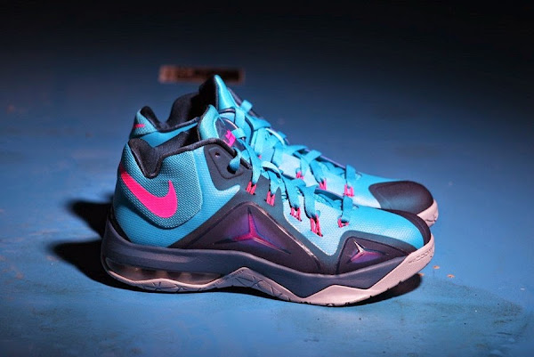 pink and blue lebrons