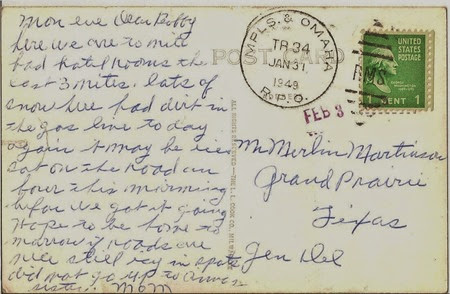 Mystery Eight Postcard 1949 DL Flea Market back