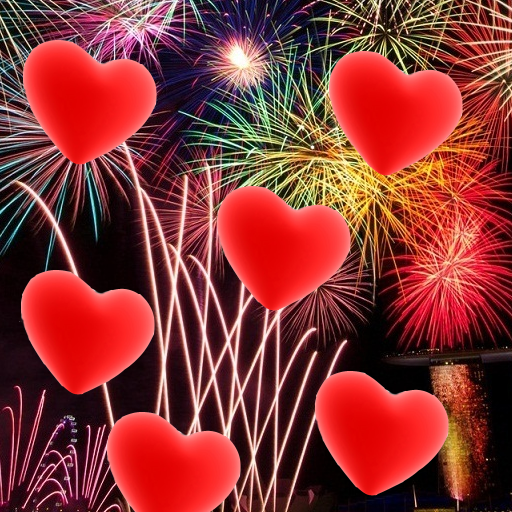 Hearts Firework Live wallpaper LOGO-APP點子