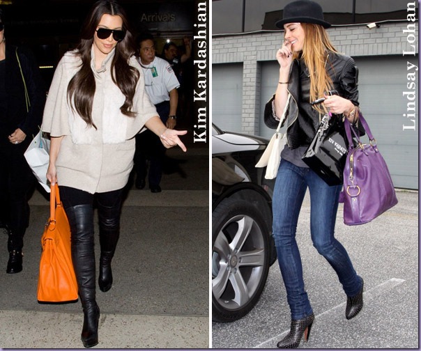 Bolsas-Coloridas-Laranja-Roxo-Kim-Kardashian-Lindsay-Lohan