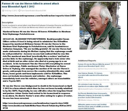 VANDERMERWE At farmer Bloemhof bludgeoned to death April 3 2012
