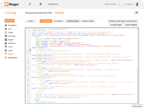 blogger modello html