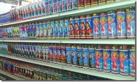 Neat rows of candles.