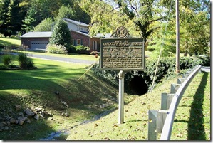 Site of Randolph McCoy House markers along the creek