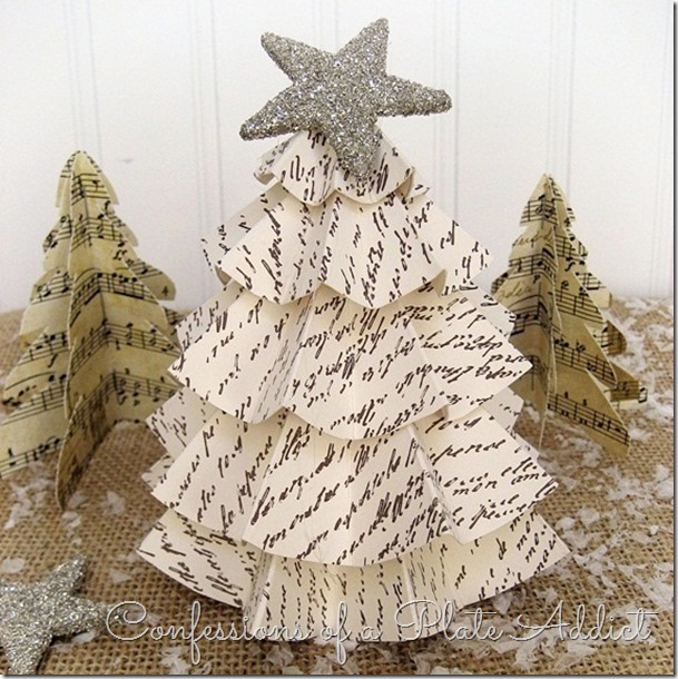 CONFESSIONS OF A PLATE ADDICT Easy Vintage Paper Trees CONFESSIONS OF A PLATE ADDICT Easy Vintage Paper Trees
