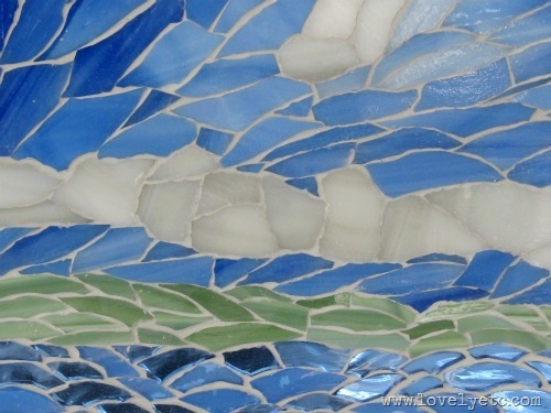water mosaic close up