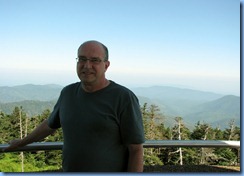 0329 Tennessee-North Carolina border - Smoky Mountain National Park - Clingmans Dome Rd - Observation Tower on top Clingmans Dome - Bill