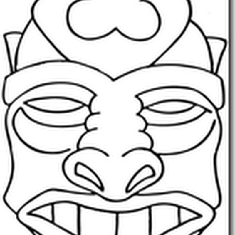 Máscara Boruca Costa Rica para colorear