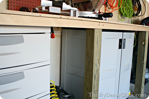 work bench in garage