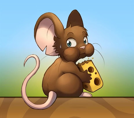 desenho rato comendo queijo