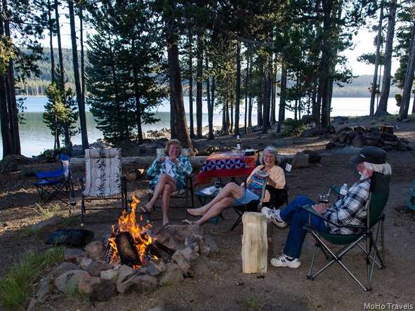 campfire time at Medicine Lake