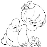 NIÑA ARRODILLADA TULIPANES PM