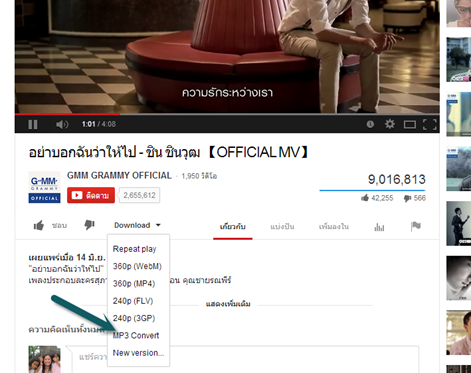 การดาวน์โหลด youtube เป็น mp4,flv,mp3 บน Google chorme