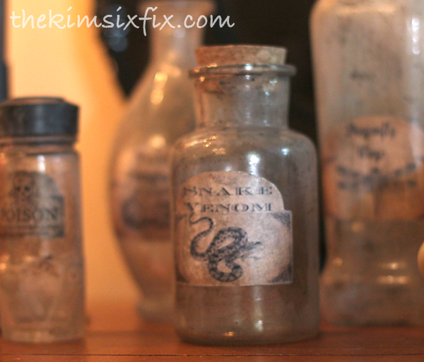 Vintage potion bottles