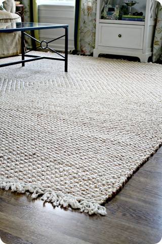 Refreshing The Living Room From Thrifty Decor Pottery Barn Jute Rug