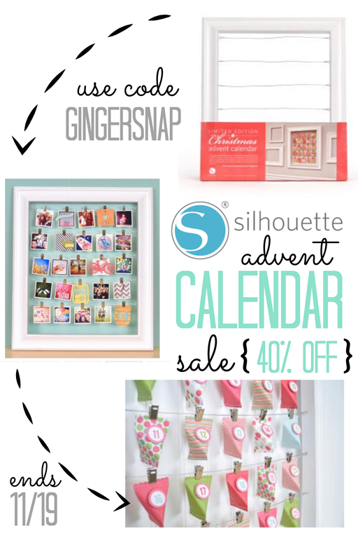 Silhouette Advent Calendar Promotion ~ 40 off using code GINGERSNAP 11192013 #spon