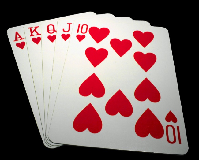 CC Photo Google Image Search Source is upload wikimedia org  Subject is poker Royal straight flush