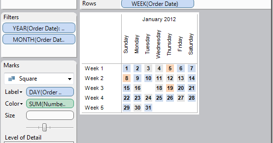 Creating an interactive monthly calendar in Tableau is easier than you  might think
