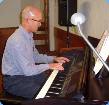Warren Levick playing the Clavinova CVP-509. This was Warren's birthday too so a very special occasion! Photo courtesy of Dennis Lyons.