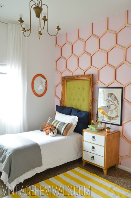 Paint Week Pink Honeycomb Wall After