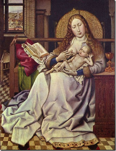 Virgin and Child before a Firescreen - Robert Campin - 1430