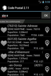 Codes Postaux Screenshots 0