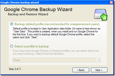 Google Chrome Backup Backup default profile