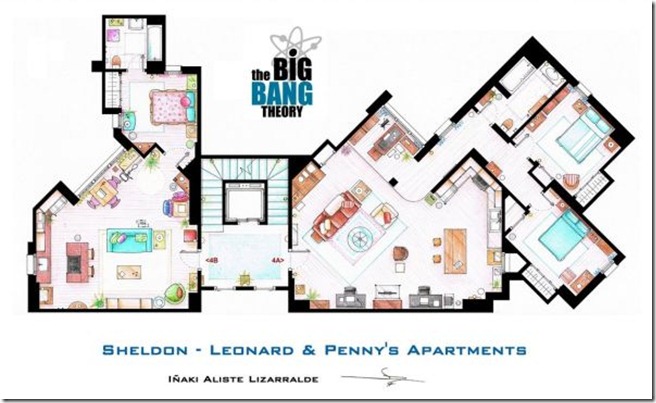 Television-Series-Apartments-Floor-Plans-Big-Bang-Theory