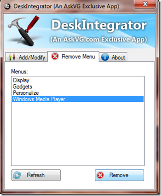 DeskIntegrator rimuovere programma dal menu contestuale del mouse