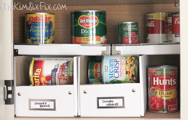 Using cardboard boxes in pantry