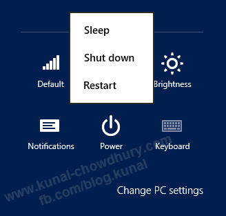 Windows 8 Power Menu without Hibernate Option