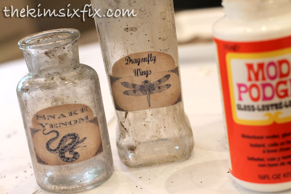 Vintage glass jar labels