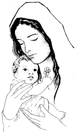 Dibujos Virgen Maria Para Colorear