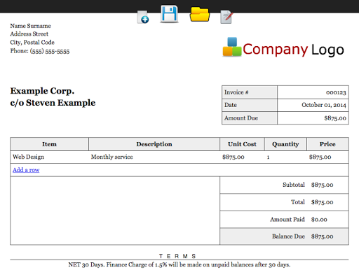 Editable Invoice Droid