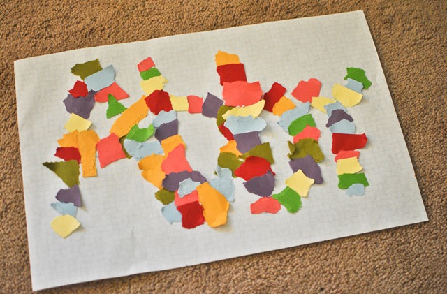ripped paper easy toddler art-3