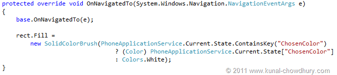 Retrieve Value (WP7 Application State Management Demo)