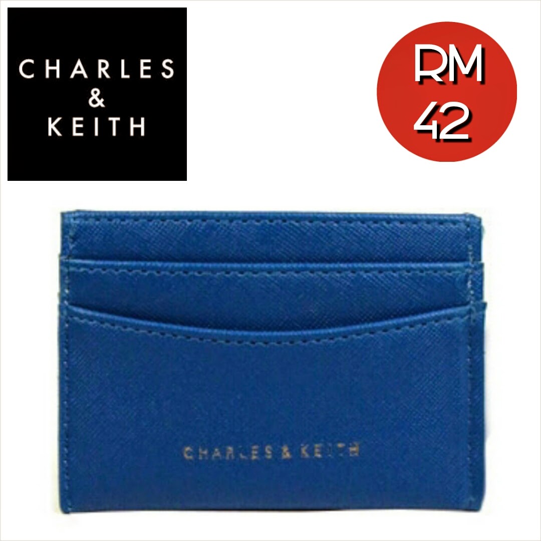 CHARLES & KEITH Card Holder (Black, Blue and Pink) SHANTEK COLLECTION