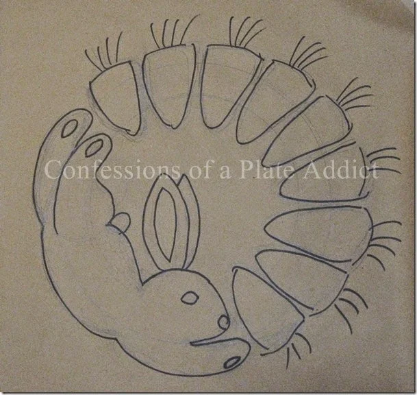 CONFESSIONS OF A PLATE ADDICT Bunny and Carrot Wreath design watermarked