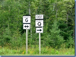 4791 Wisconsin - sign on County Route G at junction with County Route Q