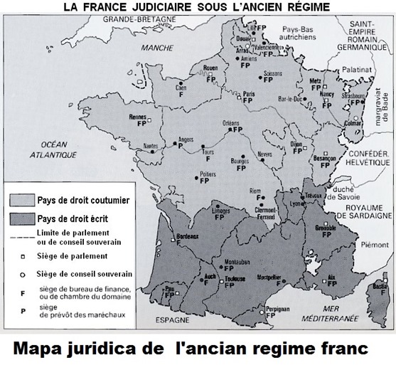 Mapa juridica de l'ancian regime franc