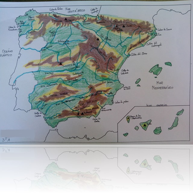 mapa físico España modificado