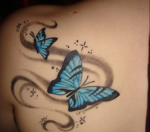 blue butterfly tattoo