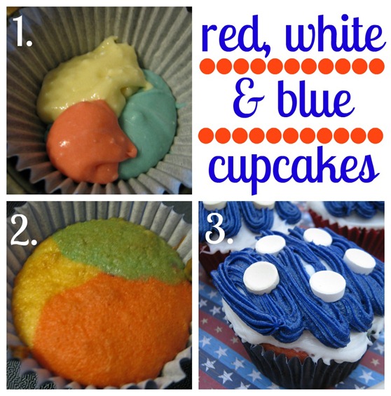 red, white & blue cupcake