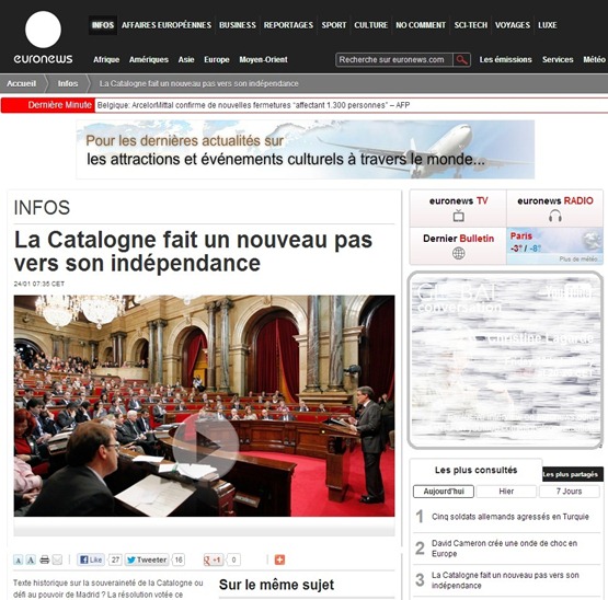 Article EuroNews Catalogne Catalunya